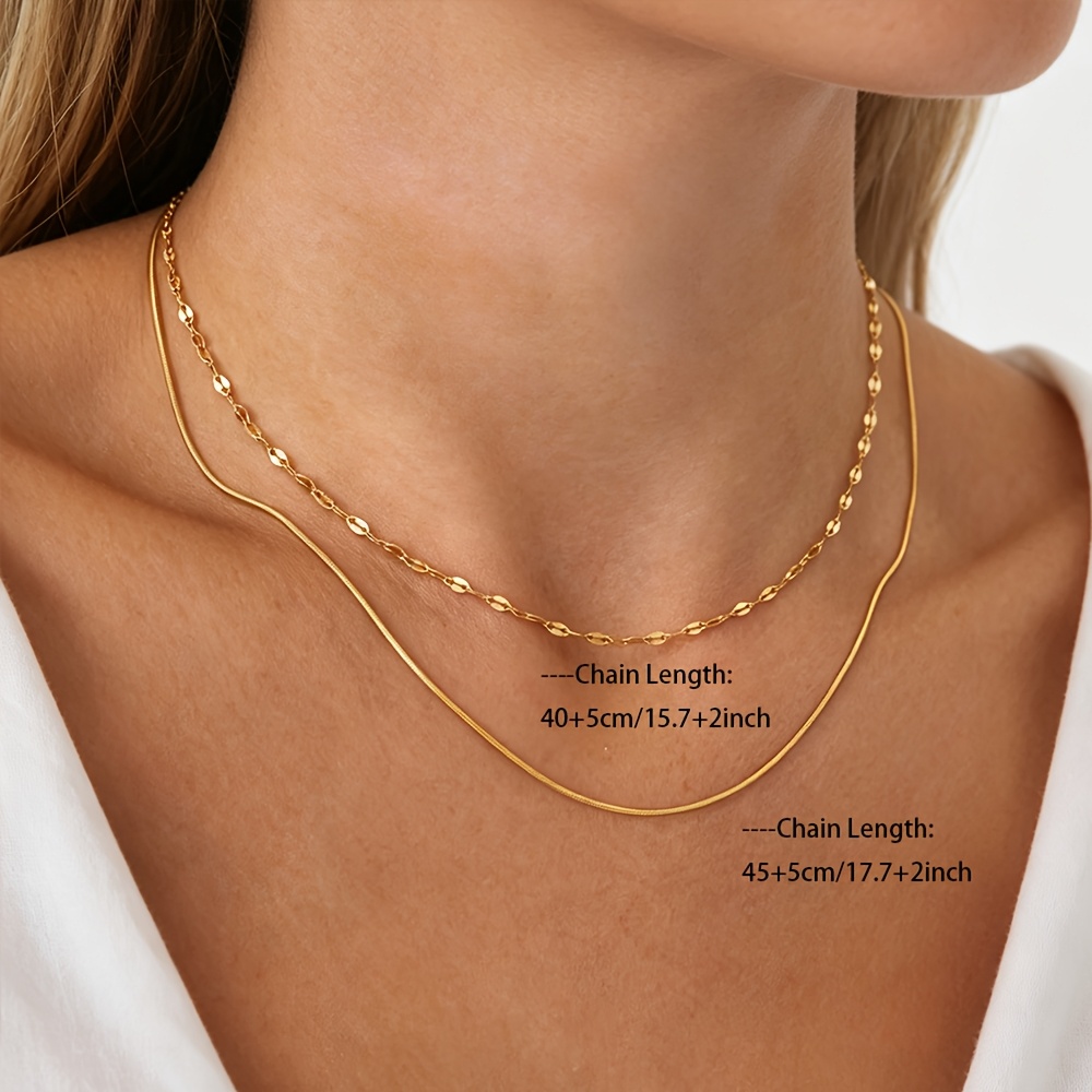 Women's 18K Gold-Plated Layered 2-Strand Necklace Set